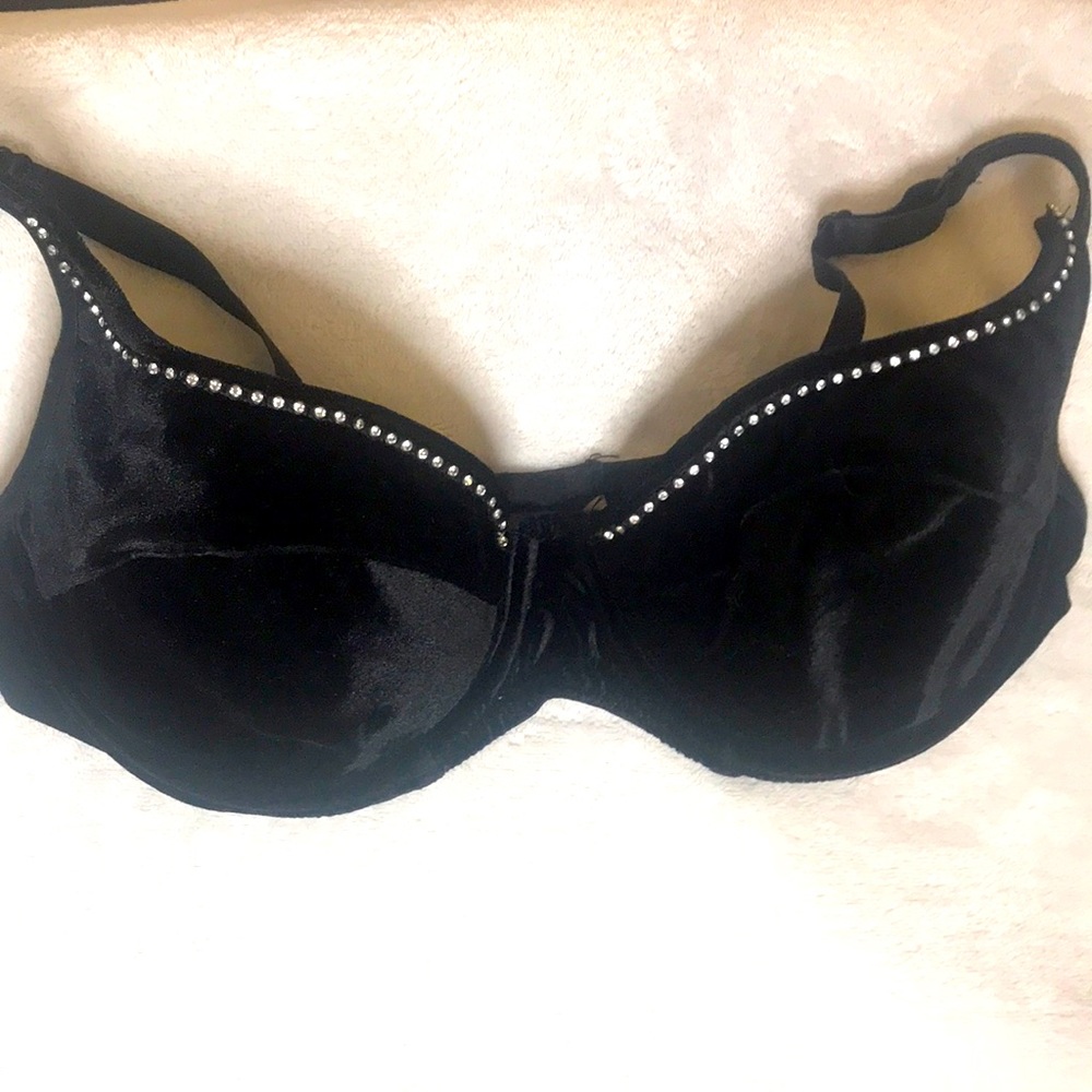 Velvet Bra Top with rhinestone trim